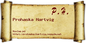 Prohaska Hartvig névjegykártya